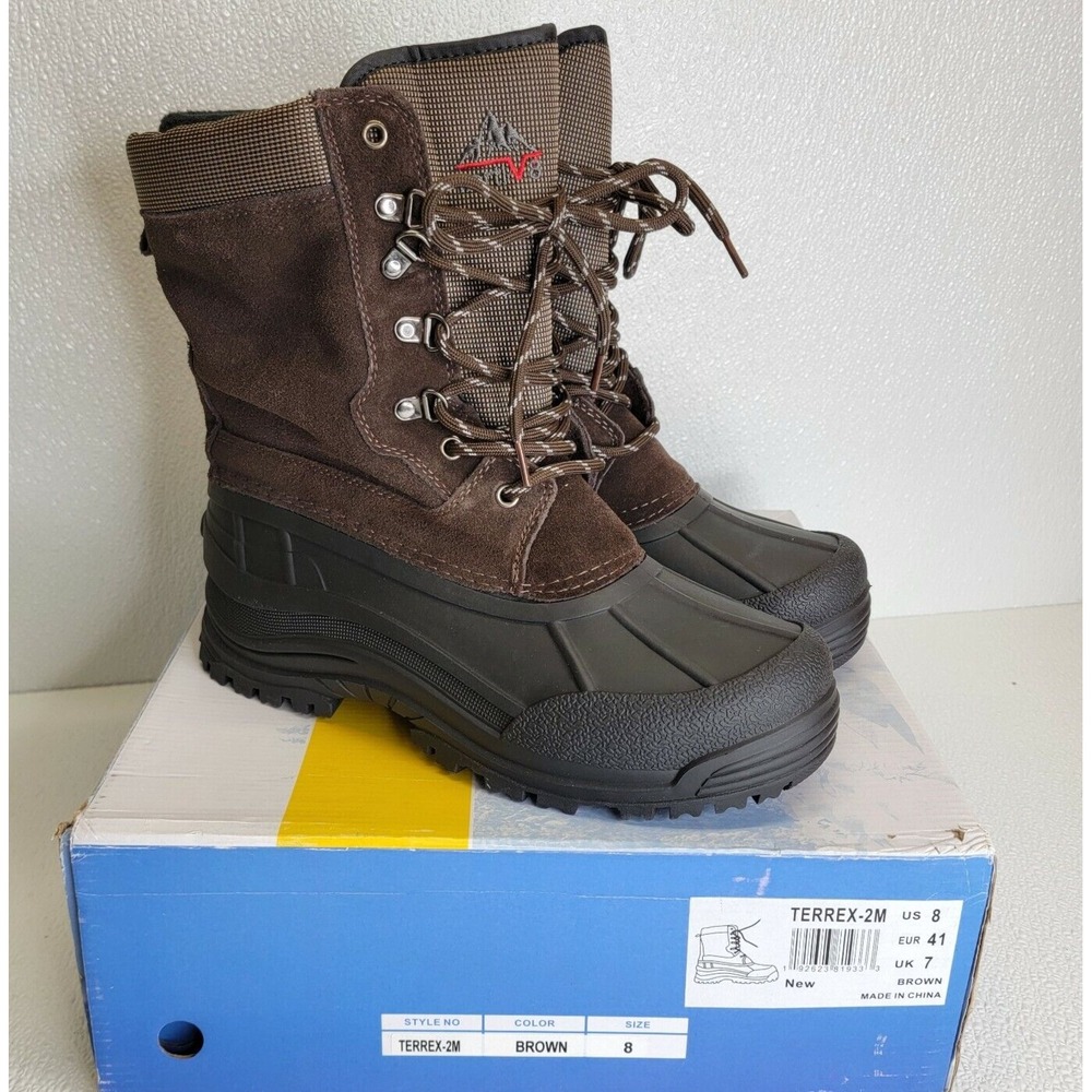 NORTIV 8 Men's Boots Brown Size 8 Terrex-2M  Insulated Waterproof Work Winter